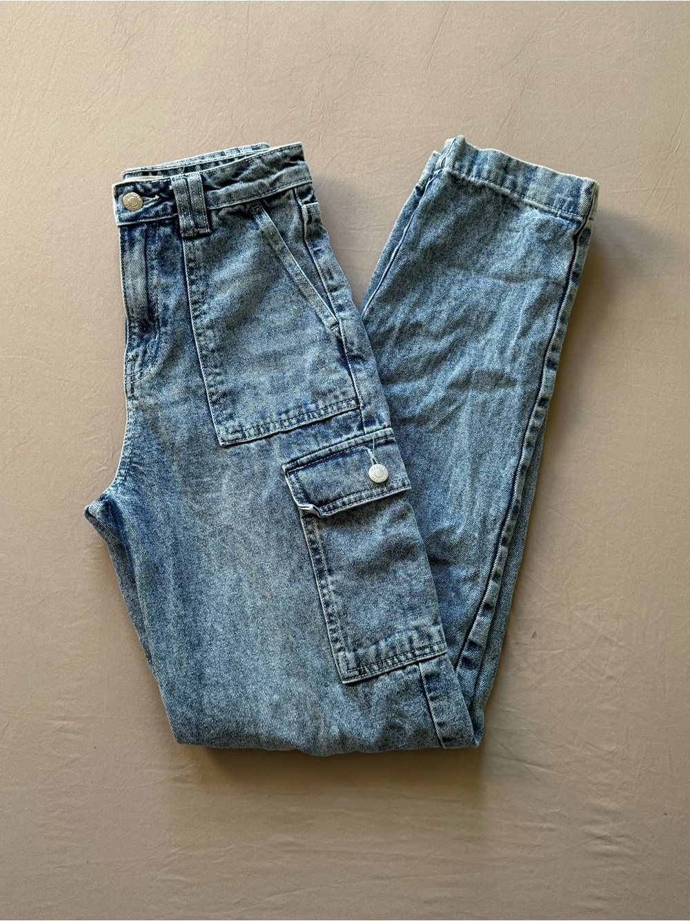 Harper High Rise Straight Cargo Jeans